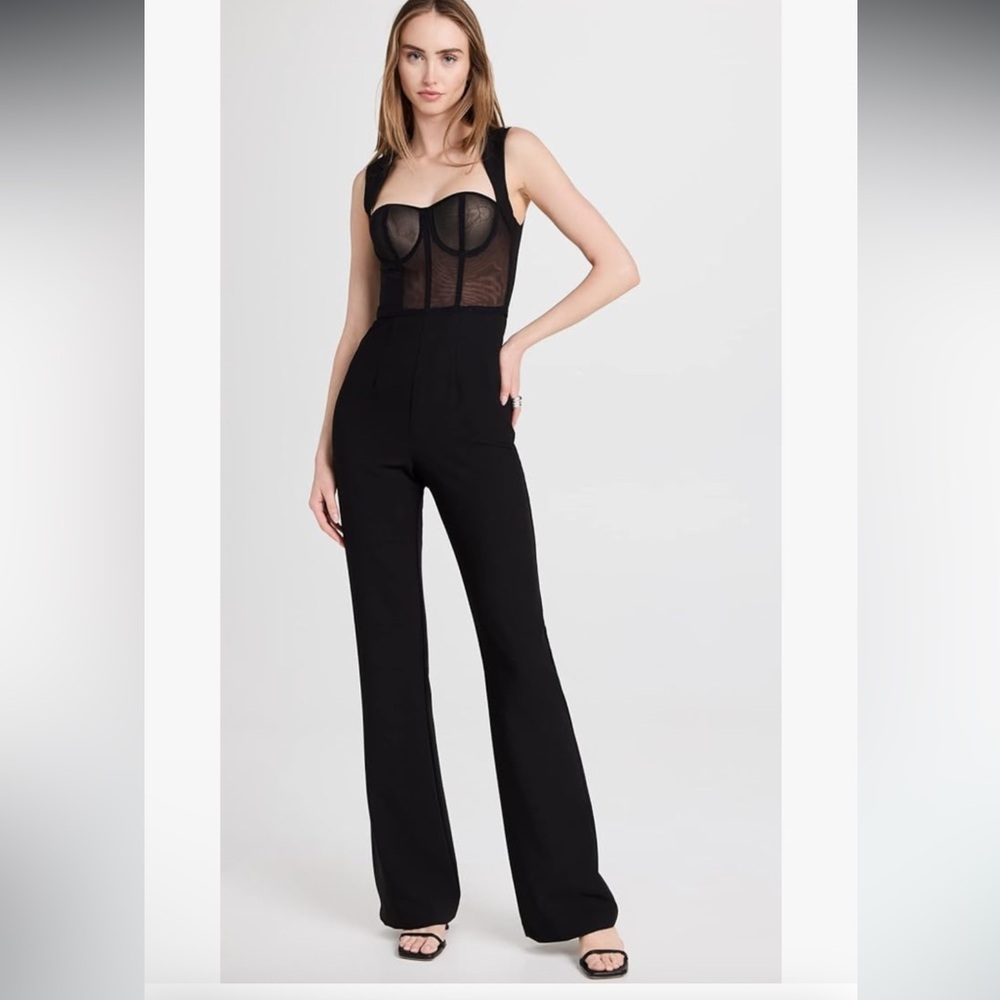 Black Halo Black Sheer Jumpsuit